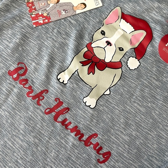 Jaclyn Kids’ PJ Top Santa Dog Bark Humbug Pajama Shirt Grey Size 4T - Picture 4 of 6